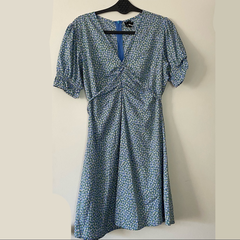 ASOS Influence blue micro daisy floral mini spring dress